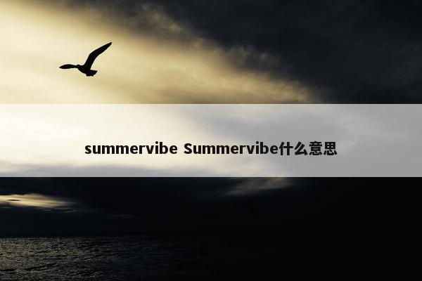 summervibe Summervibe什么意思