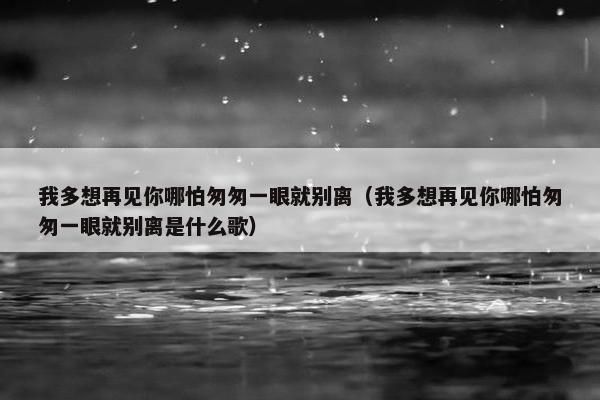 我多想再见你哪怕匆匆一眼就别离（我多想再见你哪怕匆匆一眼就别离是什么歌）