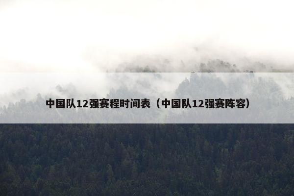 中国队12强赛程时间表（中国队12强赛阵容）