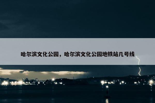 哈尔滨文化公园，哈尔滨文化公园地铁站几号线