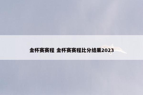 金杯赛赛程 金杯赛赛程比分结果2023