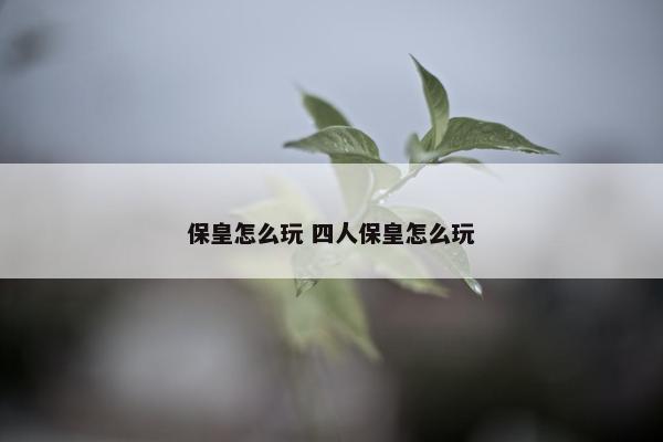 保皇怎么玩 四人保皇怎么玩