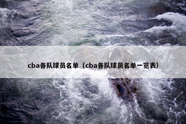 cba各队球员名单（cba各队球员名单一览表）