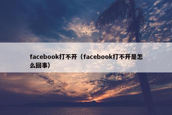 facebook打不开（facebook打不开是怎么回事）