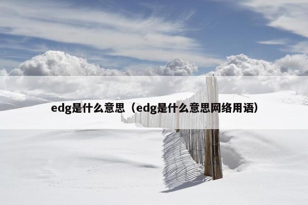 edg是什么意思（edg是什么意思网络用语）