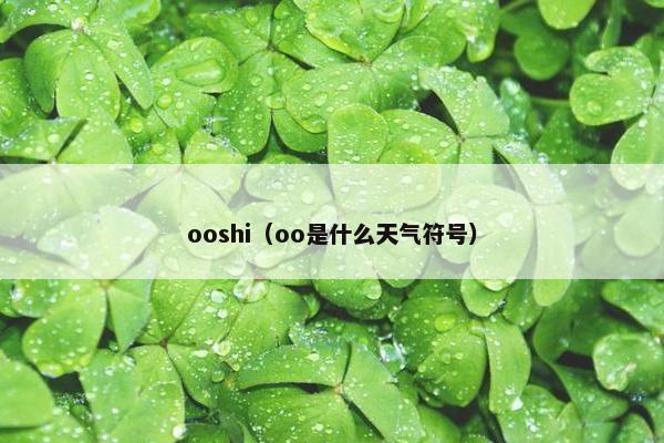 ooshi（oo是什么天气符号）