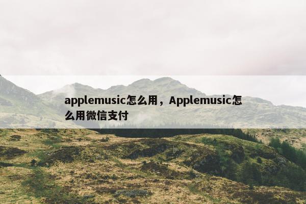 applemusic怎么用，Applemusic怎么用微信支付
