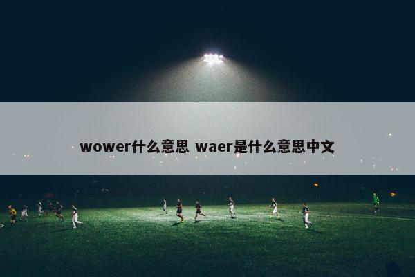 wower什么意思 waer是什么意思中文