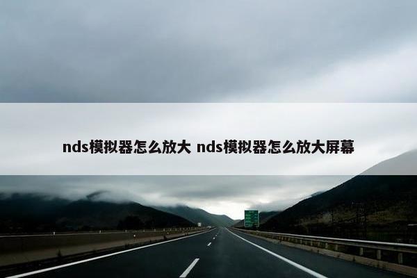 nds模拟器怎么放大 nds模拟器怎么放大屏幕