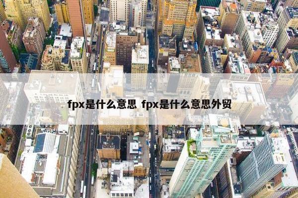 fpx是什么意思 fpx是什么意思外贸